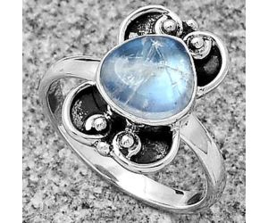Natural Rainbow Moonstone - India Ring size-7 SDR180567 R-1121, 8x8 mm