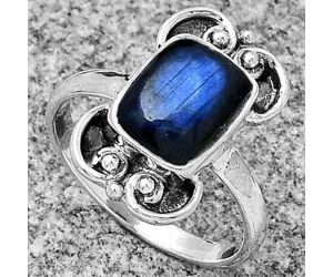 Blue Fire Labradorite - Madagascar Ring size-7 SDR180571 R-1121, 8x10 mm