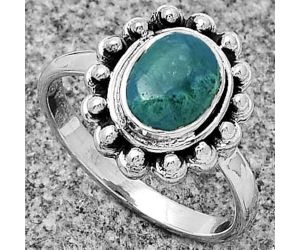 Natural Azurite Chrysocolla Ring size-8.5 SDR180579 R-1124, 7x9 mm