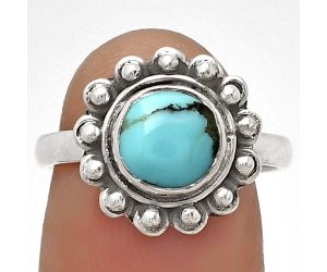 Natural Turquoise Morenci Mine Ring size-7 SDR180598 R-1124, 7x7 mm