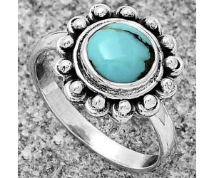 Natural Turquoise Morenci Mine Ring size-7 SDR180598 R-1124, 7x7 mm