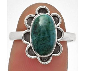 Natural Azurite Chrysocolla Ring size-7 SDR180709 R-1092, 7x12 mm