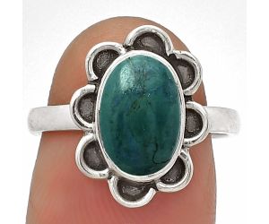 Natural Azurite Chrysocolla Ring size-7 SDR180714 R-1092, 7x11 mm