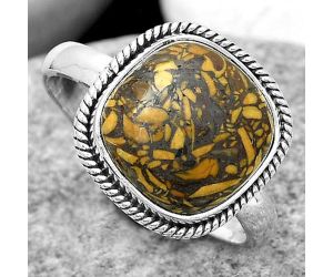 Coquina Fossil Jasper - India Ring size-8.5 SDR180831 R-1009, 11x11 mm