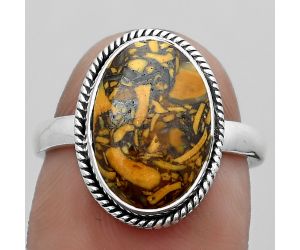 Coquina Fossil Jasper - India Ring size-7.5 SDR180832 R-1009, 10x14 mm