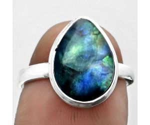 Dichroic Glass Ring size-7 SDR181014 R-1007, 10x14 mm