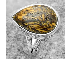 Coquina Fossil Jasper - India Ring size-7.5 SDR181027 R-1008, 10x15 mm