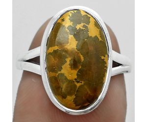 Natural Bamboo Jasper Ring size-7 SDR181041 R-1008, 10x16 mm
