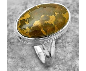Natural Bamboo Jasper Ring size-7 SDR181041 R-1008, 10x16 mm