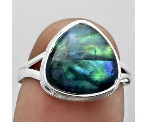 Dichroic Glass Ring size-7.5 SDR181051 R-1008, 12x12 mm