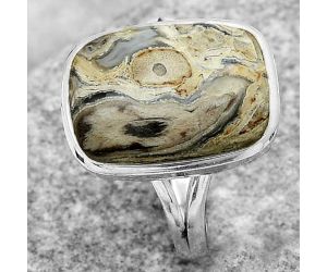 Natural Rock Calcy Ring size-7.5 SDR181102 R-1008, 11x16 mm
