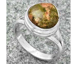 Natural Unakite Ring size-7 SDR181187 R-1008, 11x11 mm