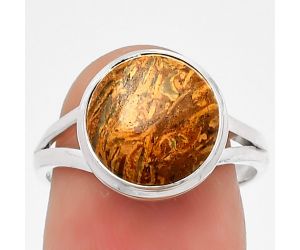 Natural Coquina Fossil Jasper - India Ring size-7 SDR181196 R-1008, 10x10 mm