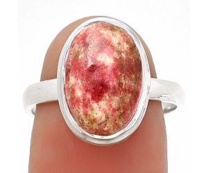 Natural Pink Thulite - Norway Ring size-8 SDR181229 R-1007, 9x14 mm