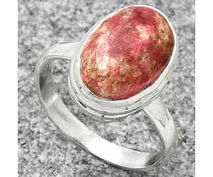 Natural Pink Thulite - Norway Ring size-8 SDR181229 R-1007, 9x14 mm