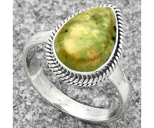 Natural Chrome Chalcedony Ring size-7 SDR181267 R-1009, 9x13 mm