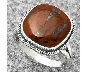 Natural Red Moss Agate Ring size-8.5 SDR181274 R-1010, 14x14 mm