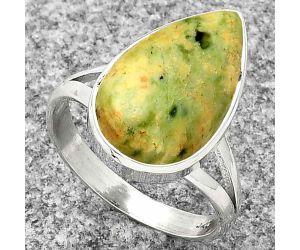 Natural Chrome Chalcedony Ring size-8.5 SDR181355 R-1005, 11x18 mm