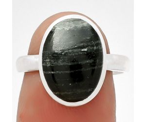 Natural Silver Leaf Obsidian Ring size-7 SDR181499 R-1004, 10x14 mm