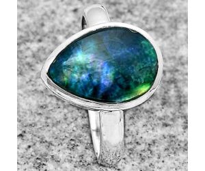 Dichroic Glass Ring size-7 SDR181584 R-1004, 9x13 mm