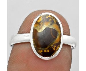 Natural Coquina Fossil Jasper - India Ring size-8 SDR181610 R-1004, 8x12 mm