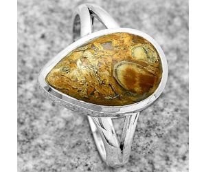 Natural Rock Calcy Ring size-8 SDR181635 R-1005, 9x14 mm