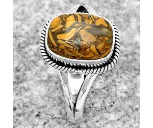 Coquina Fossil Jasper - India Ring size-8.5 SDR181682 R-1010, 8x11 mm