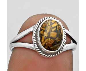 Natural Coquina Fossil Jasper - India Ring size-7 SDR181696 R-1010, 7x9 mm