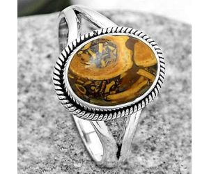 Coquina Fossil Jasper - India Ring size-7.5 SDR181723 R-1010, 8x11 mm