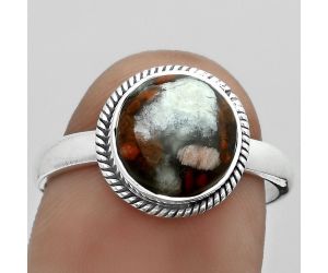 Natural Red Brecciated Jasper Ring size-8.5 SDR181731 R-1009, 9x9 mm