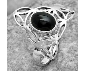 Natural Black Onyx - Brazil Ring size-7.5 SDR181804 R-1526, 6x8 mm