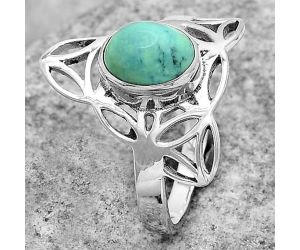 Natural Turquoise Magnesite Ring size-7 SDR181812 R-1526, 6x8 mm