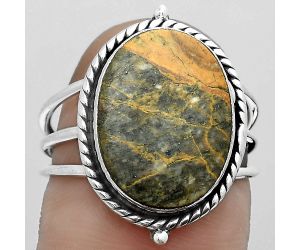 Natural Moroccan Yellow Jacket Jasper Ring size-7 SDR181840 R-1010, 12x16 mm