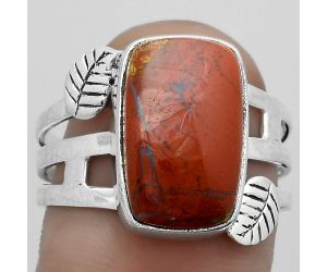 Natural Red Moss Agate Ring size-9 SDR181844 R-1400, 10x15 mm