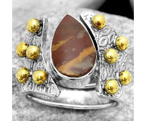 Two Tone - Natural Noreena Jasper Ring size-7 SDR181891 R-1367, 8x13 mm