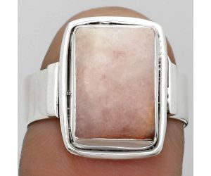 Natural Pink Scolecite Ring size-7.5 SDR182039 R-1521, 9x13 mm