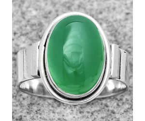 Natural Green Onyx Ring size-7.5 SDR182041 R-1521, 10x14 mm