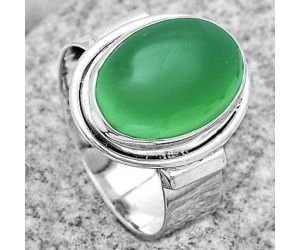Natural Green Onyx Ring size-7.5 SDR182041 R-1521, 10x14 mm