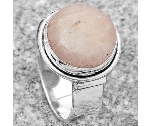 Natural Pink Scolecite Ring size-8 SDR182051 R-1521, 13x13 mm