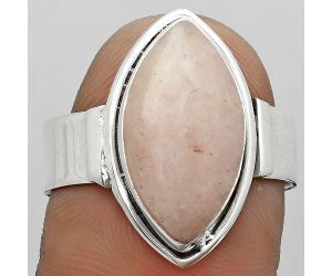 Natural Pink Scolecite Ring size-8.5 SDR182068 R-1521, 9x17 mm