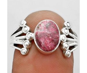 Natural Pink Thulite - Norway Ring size-8 SDR182086 R-1249, 7x9 mm