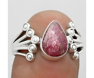 Natural Pink Thulite - Norway Ring size-7 SDR182103 R-1249, 7x10 mm