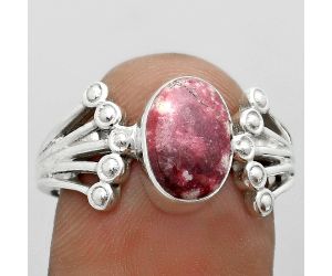 Natural Pink Thulite - Norway Ring size-8.5 SDR182104 R-1249, 7x10 mm