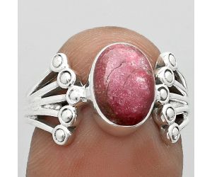 Natural Pink Thulite - Norway Ring size-6 SDR182112 R-1249, 7x10 mm