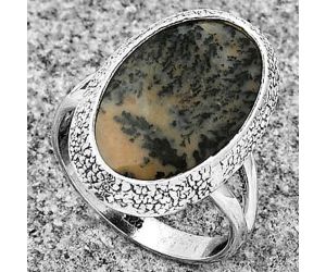 Natural Russian Honey Dendrite Opal Ring size-8 SDR182137 R-1307, 12x19 mm