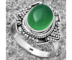 Natural Green Onyx Ring size-7.5 SDR182163 R-1557, 9x11 mm
