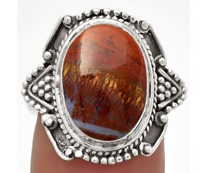 Natural Red Moss Agate Ring size-8 SDR182165 R-1557, 11x15 mm