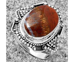 Natural Red Moss Agate Ring size-8 SDR182165 R-1557, 11x15 mm