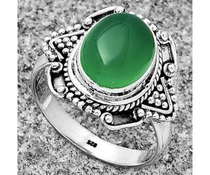 Natural Green Onyx Ring size-8 SDR182172 R-1557, 9x11 mm