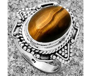 Natural Tiger Eye - Africa Ring size-7 SDR182180 R-1557, 10x14 mm